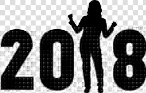 New Year 2829666   Happy New Year 2018 Black And White Clipart  HD Png Download