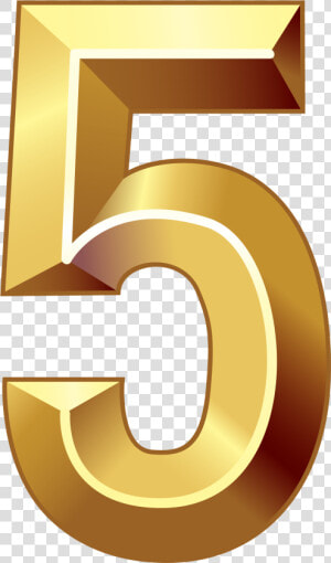 Gold Number Five Png Clipart Image   Numbers 0 Gold Png  Transparent Png