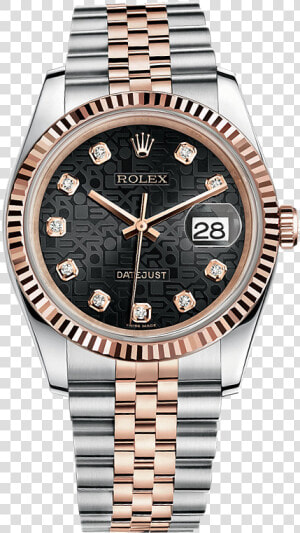 Diamond Jewellery Datejust Watch Rolex Source Black   Rolex 116233 Black Dial  HD Png Download