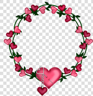 Transparent Frame Wreath With Hearts   Wreath Of Hearts  HD Png Download