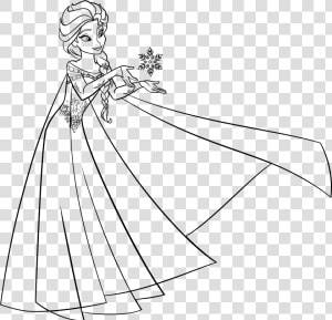 Transparent Floco De Neve Png   Sketch Elsa Disney Princess Frozen Drawing  Png Download