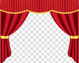 Silhouette Man Opening Stage Curtain Clipart  amp  Clip   Stage Curtains Clipart  HD Png Download