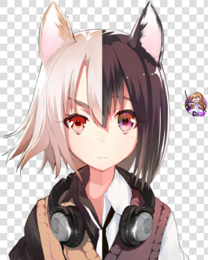 Anime Girl Different Colored Eyes  HD Png Download