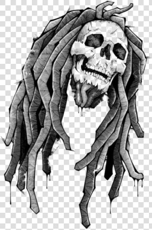  mq  skull  grey  reagge  dreads   Bob Marley Skull  HD Png Download