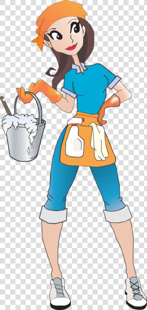 Cleaning Services Images Free   Cartoon Cleaning Lady  HD Png Download