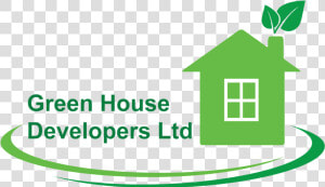 Green House Developers   House With Leaves Logo  HD Png Download