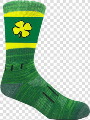 Green And Gold Irish Lucky Clover Athletic Crew   Sock  HD Png Download