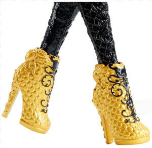 Un Par De Zapatos Dorados Decorados   Ever After High Boot  HD Png Download