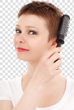 Woman Combing Her Hair Png Image   Exfoliating Bath Glove White  Transparent Png