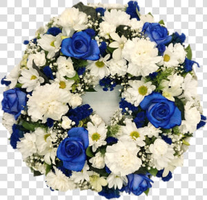 Blue And White   Blue Funeral Flowers Png  Transparent Png