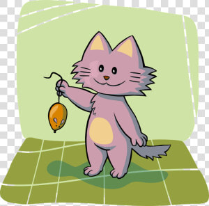 Cat 1456741 1280   Cute Cartoon Cat Catching Mouse  HD Png Download