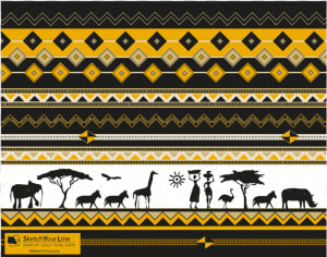 African Images Rectangular Greeting Cards Class   Herd  HD Png Download