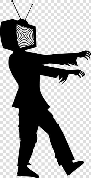 Zombie Walk Silhouette Zombie Girl Walking   Black And White Zombie  HD Png Download
