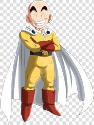 Com Cartoon Fictional Character Illustration Anime   Krillin One Punch Man  HD Png Download