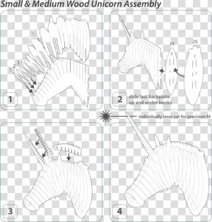 Merlin The Birch Wood Unicorn Head Instructions   Fish  HD Png Download
