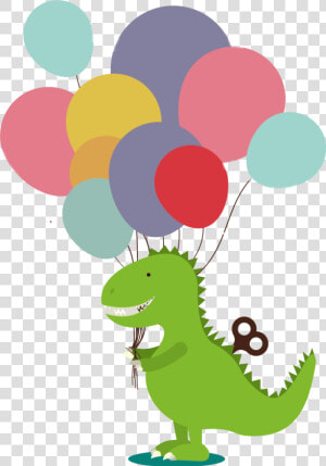  balloon  colorful  dino  colorsplash  dinosaur  green  HD Png Download