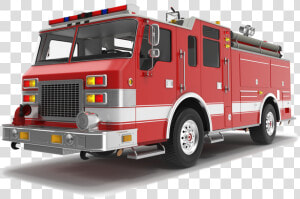 Isolated Real Red Fire Truck White Background  HD Png Download