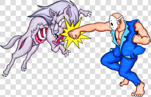 Rick Punching A Zombie Dog In The Face  HD Png Download