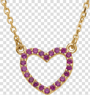 14k Gold Ruby Heart Necklace   Necklace  HD Png Download