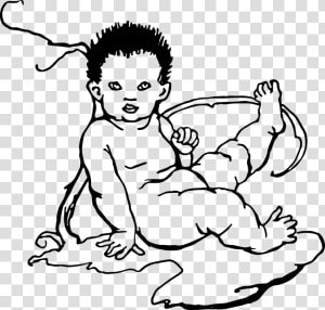 Vintage  Line  Drawing  Sketch  Baby  Infant  People  HD Png Download