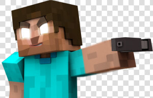 Herobrine Transparent Mine Craft   Herobrine With A Gun  HD Png Download