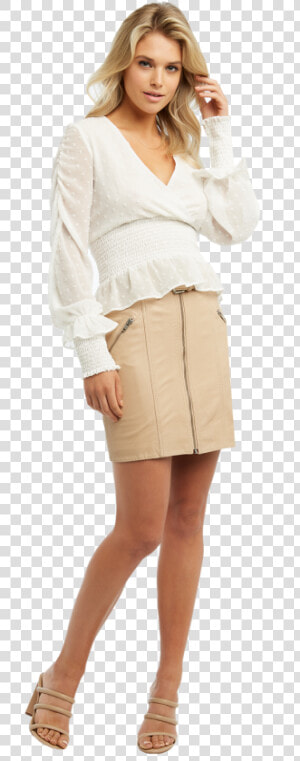 Tianna Dobby Blouse In Colour Cloud Dancer   Miniskirt  HD Png Download