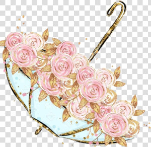  umbrella  pink  umbrellas  flower  pink  glamour  gold   Rose Gold Flower Png  Transparent Png