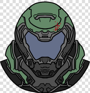 Doomguy Helmet Drawing  HD Png Download