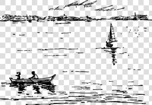 Boating Scene Svg Clip Arts   Lake Black And White Png  Transparent Png
