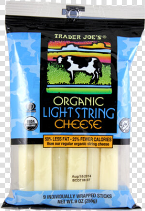 Trader Joe  39 s Organic Light String Cheese Nutrition  HD Png Download