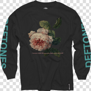 Flower Seafoam Green Longsleeve On Black   T Shirt Pod Circles  HD Png Download