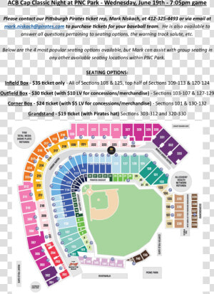 Seat Number Pnc Park Seating Chart  HD Png Download