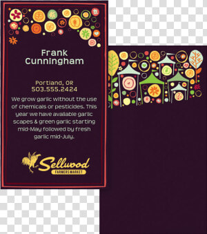 Graphic Farmers Market Business Card Template   Circle  HD Png Download