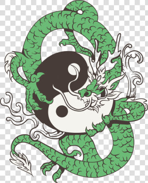 T Shirt Chinese Dragon Poster Japanese Dragon   Chinese Dragon Ying Yang  HD Png Download