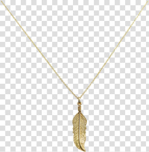 Feather Necklace Gold   Locket  HD Png Download