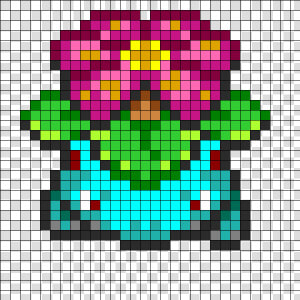 Pokemon Venusaur Fuse Bead Pattern Perler Perler Bead   Pokemon Venusaur Perler Beads  HD Png Download