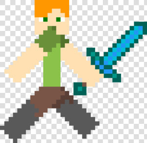 Life Size Minecraft Sword Perler Beads  HD Png Download