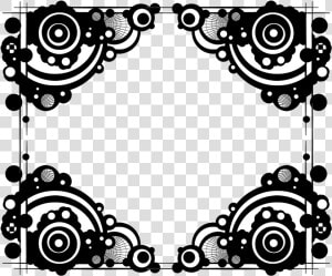 Frame Black White Circles   Circles Corner  HD Png Download