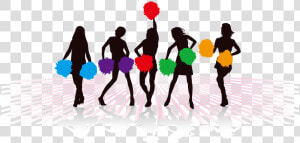 Megaphone And Pom Clipart Download Wallpaper Full   Transparent Cheerleader Silhouette Png  Png Download