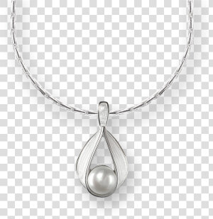 Nicole Barr Designs Sterling Silver Ribbon Necklace white   Necklace  HD Png Download