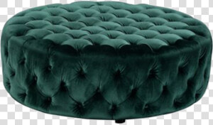 Green Velvet Tufted Ottoman  HD Png Download