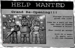 Help Wanted Newspaper   Help Wanted Fnaf Phone  HD Png Download
