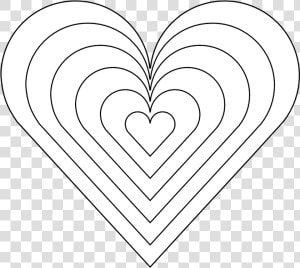 Color Heart Black White Line Art 999px   Rainbow Heart Coloring Page  HD Png Download