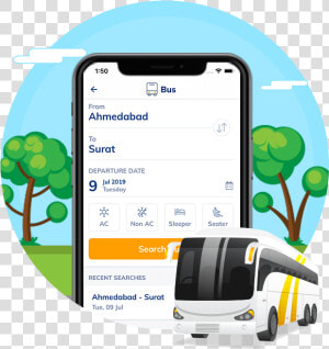 Online Bus Booking On Cubber  HD Png Download