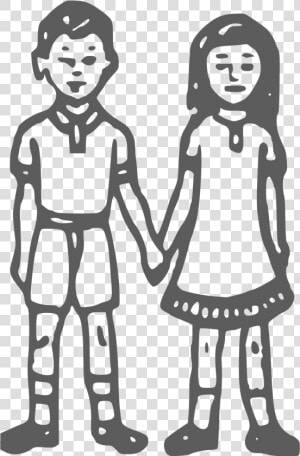 Boys And Girls Clipart Black And White  HD Png Download