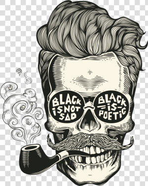Clip Art Calavera Cr Neo Barba   Skull Silhouette  HD Png Download