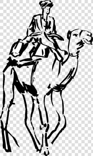 Man Riding A Camel Coloring  HD Png Download