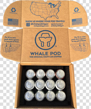 Craft Beer Shipping Box Pint Cans Whalepod Shipper  HD Png Download
