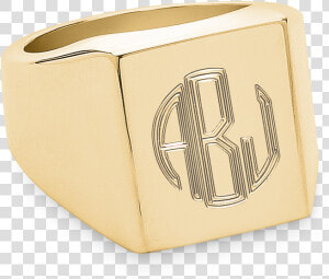 Monogram Square Signet Ring Gold Phyllis Rosie Class   Ring  HD Png Download