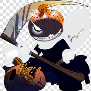 Pumpkin Reaper  Strawberry Monk Png Black And White   Jack O Lantern Anime  Transparent Png